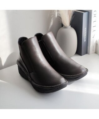 Pointer 本革超軽量サイドゴアショートブーツ ダークブラウン