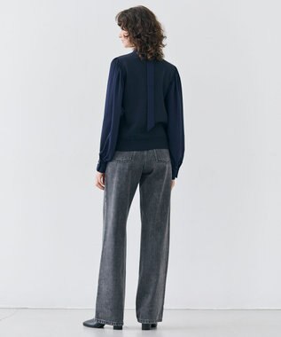 BEIGE， 【洗える・Precious3月号掲載】PROTEA / 異素材バックタイディティールニット Navy