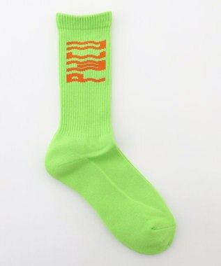 PW CIRCULUS 【MEN】WAVYロゴソックス ゴルフ ライトグリーン系