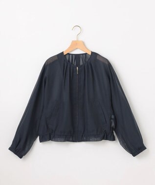 組曲 L カラーボイルノーカラー ブルゾン ネイビー系