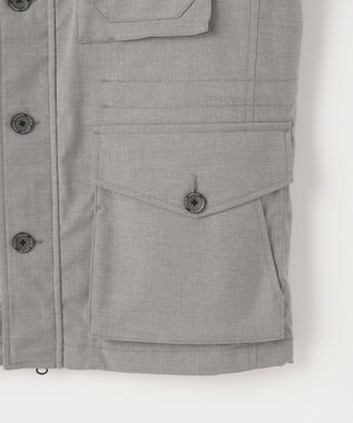 JOSEPH ABBOUD MOUNTAIN 【撥水/ライナードッキング対応】スライバー カモフラージュコンビ パーカー ライトグレー系