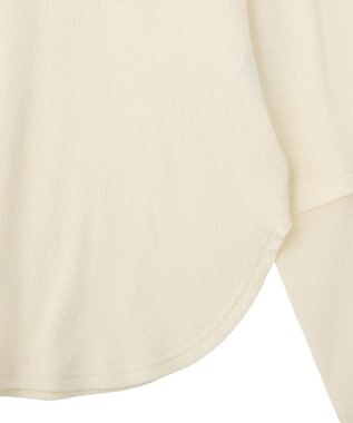 Green Parks 袖チュールリブプルオーバー Ivory