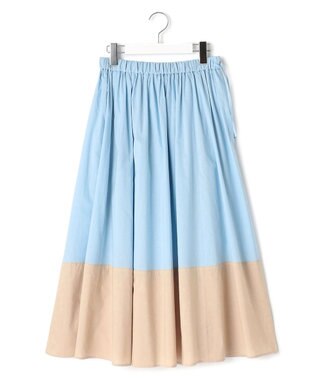 J.PRESS YORK STREET 【WOMEN】バイカラーギャザー スカート サックスブルー系1