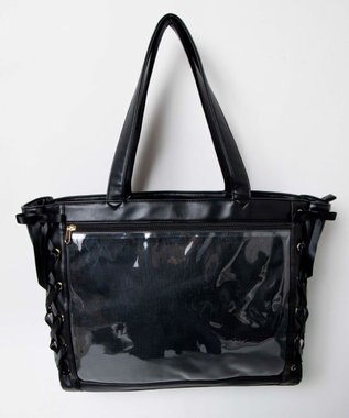 WEGO 【痛バ＆推し活グッズ】レースアップ痛バッグL ブラック