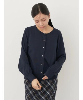 earth music&ecology いろいろ釦クルーネックカーディガン Navy