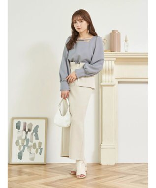 earth music&ecology ２ｗａｙストラップブラウス Grayish Blue