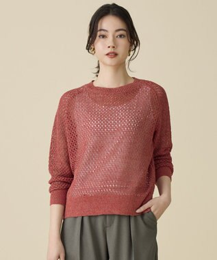 自由区 S リネンミドルゲージメッシュ ニット