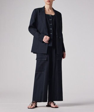 Paul Smith レーヨンリネン ダブルジャケット ネイビー