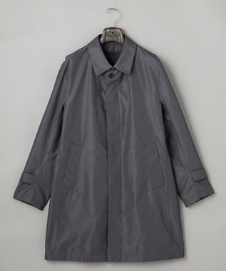 GOTAIRIKU ダウンライナー装着可【半裏仕様】メランジシャンブレー ステンカラースプリングコート ライトグレー系