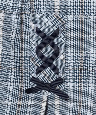 組曲 KIDS 【110-140㎝】グレンチェック キュロット サックスブルー