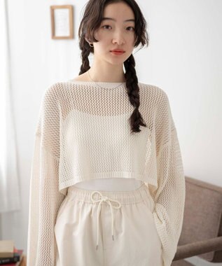 WEGO ショートメッシュニットプルオーバー ホワイト