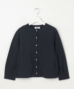 J.PRESS LADIES L グログランジャージー カーディガン ネイビー系