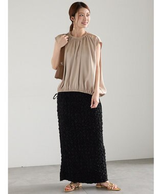 Te chichi サテンサイドリボンブラウス ベージュ