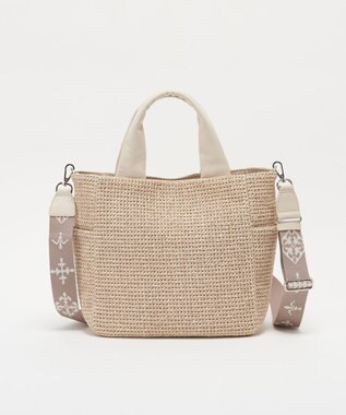 russet ナイロンラフィア2WAYトートバッグ(CE-1711) Ivory