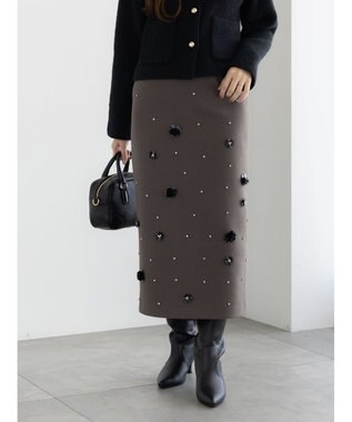 Te chichi ビジューデザインナロースカート《2025winter catalog item》 モカ