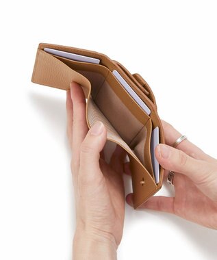 TOPKAPI 【TOPKAPI】gemdrops ジェムドロップ ミニエンボスレザー 天然石 三つ折り 財布 キャメル