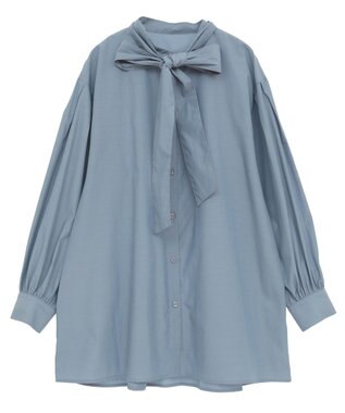 earth music&ecology 2wayボウタイブラウス Blue