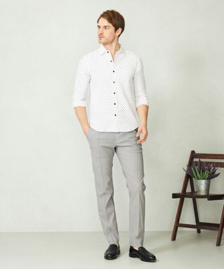 JOSEPH ABBOUD 【UVカット】オーガニックコットンプリッセ 七分袖シャツ ネイビー系5