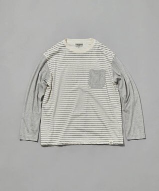 JOSEPH ABBOUD MOUNTAIN 【SPACE／UNISEX】OGコットンボーダークレイジー  カットソー ホワイト系2