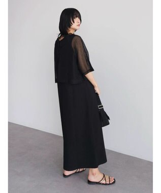 Green Parks ＳＥＴ２点　メッシュ＋ノースリーブワンピース Black