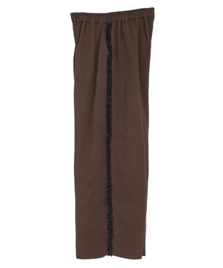 Green Parks ■ESCAR サイドミニフリルワイドパンツ Brown