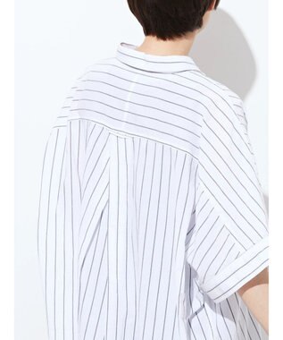 AMERICAN HOLIC ＷポケットバックタックＢＩＧシャツ Stripe Ivory