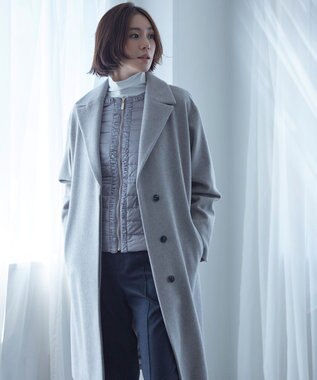 自由区 【洗える】ウォッシャブルハイカウントフラノ ストレートパンツ グレー系