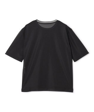 BEIGE， SELEN / リブコンビ シアーTシャツ Black