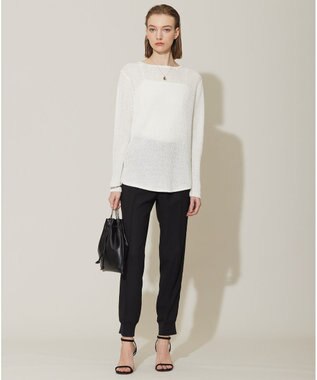 ICB 【洗える】 ペーパーブレンドシャインニット プルオーバー オフホワイト系