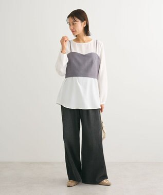 Green Parks ・ＳＵＧＡＲ　ＳＰＯＯＮ　デニムタックワイドパンツ Black