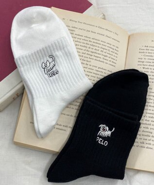 WEGO クレイジー刺繍アンクルソックス ホワイト