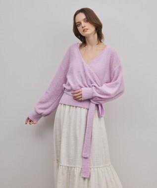 GRACE CONTINENTAL カシュクールニットトップ ピンク