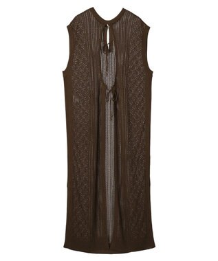 Green Parks 前後２Ｗａｙ　透かし柄ニットワンピース Brown