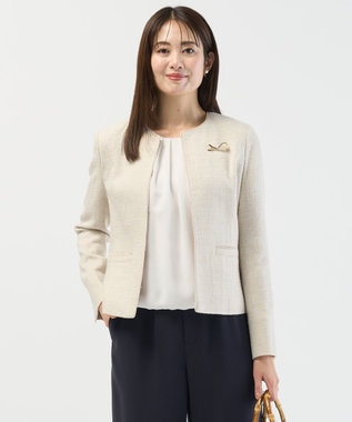 【セットアップ対応】Light Tweed ノーカラー ジャケット