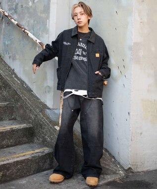 WEGO 【ユニセックス着用ITEM/MLサイズ展開】ワーカーズZIPデニムジャケット デニムブラックソノタ