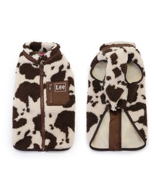 PET PARADISE  Lee 背開き ボア ベスト 牛柄 《ブラウン》 小型犬 ブラウン