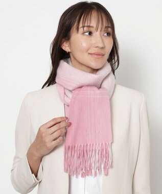 MOONBAT FURLA(フルラ）ウール100％ オンブレー チェックマフラー ピンク