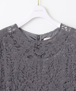 ANY SIS L 【洗える】総レース ワンピース スレート