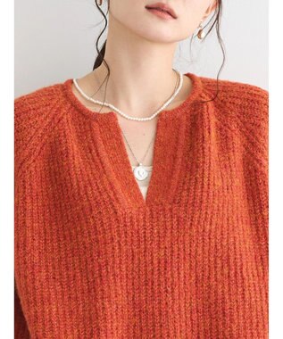 AMERICAN HOLIC ミックスヤーンカフタンニットプルオーバー Red