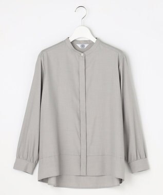 J.PRESS LADIES LIMBLESS50ツイル ブラウス ライトグレー系