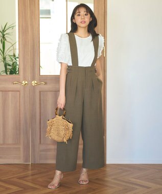 Feroux 【ONWARD CROSSET MAG掲載・2WAY】サイドストラップ パンツ カーキ系