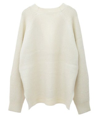 AMERICAN HOLIC バイパチラメ入りＶネック片畦ニットカーディガ Ivory