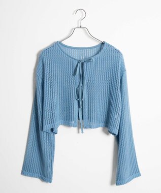 WEGO メッシュリボンカーディガン サックス