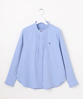 ANY SIS S ピンタックフリル シャツ ライトブルー