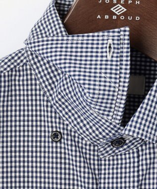 JOSEPH ABBOUD 【柔らかな肌触り/暖かい】ファインブラッシュド ネル チェック シャツ サックスブルー系6