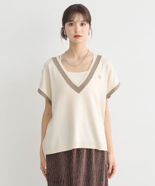 earth music&ecology チルデンライクベスト Ivory