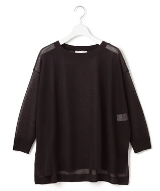 23区 【洗える】シャイニーシアー ボートネック ニット ダークブラウン系