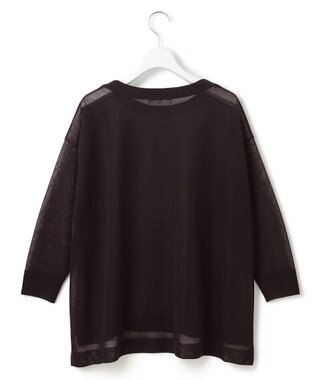 23区 【洗える】シャイニーシアー ボートネック ニット ダークブラウン系
