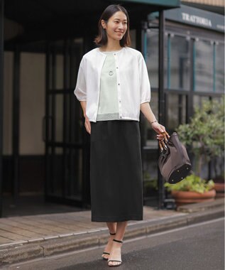 J.PRESS LADIES 【一枚で着映え】コットンスムース レース カットソー ライトミント系