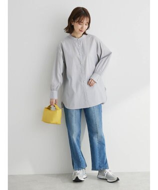 Green Parks パール釦ストライプシャツ Stripe Black